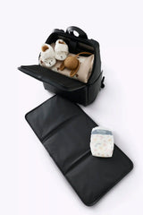 The Everyday Diaper Backpack in Black Vegan Leather