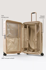 The Large Check-In Roller in Beige